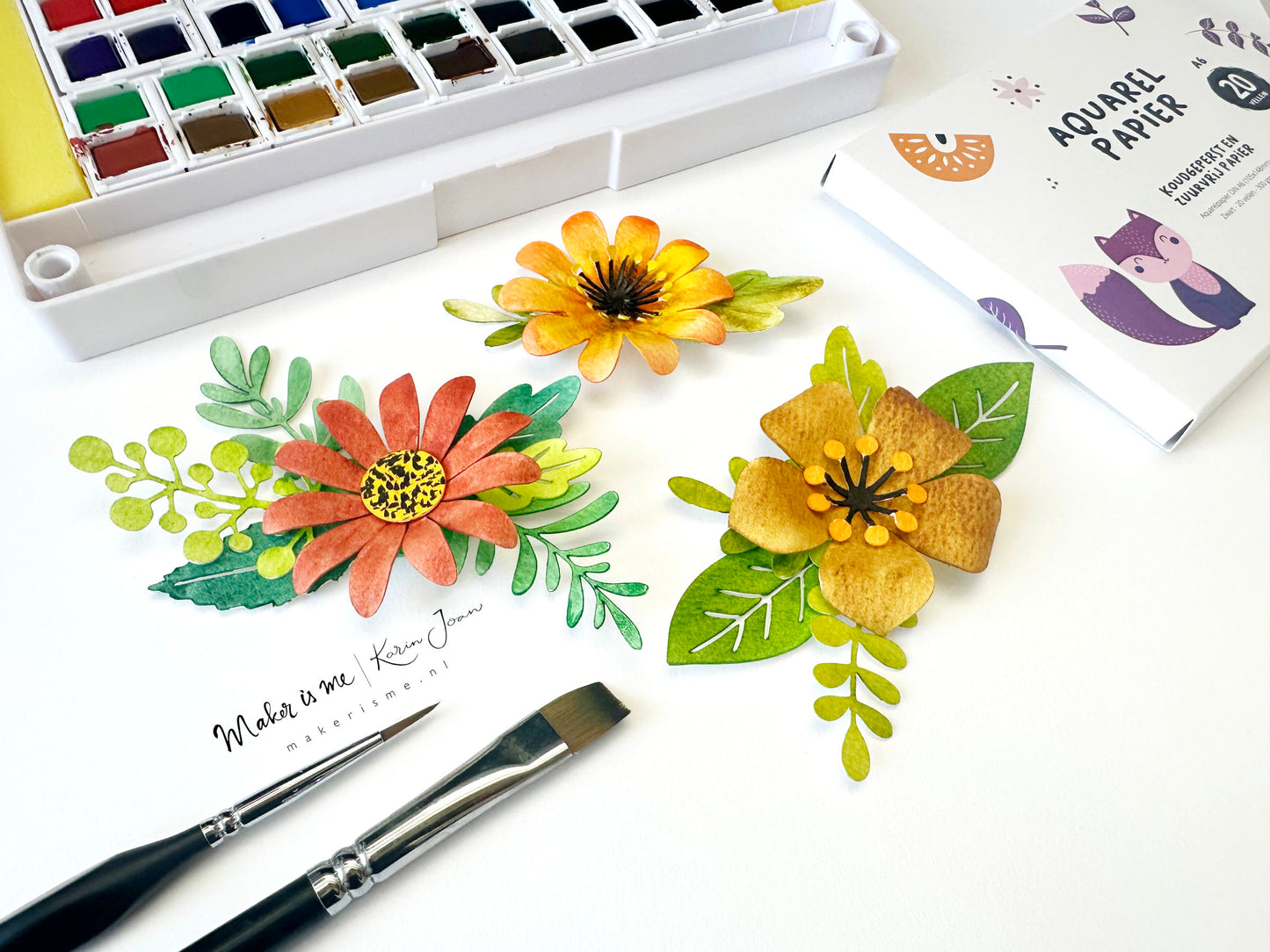 Zaterdag 10-10-2026 - Creaweekend 2026 Workshop - 3D Aquarel Bloemen kaartje of 3D Aquarel Bloemen Deco