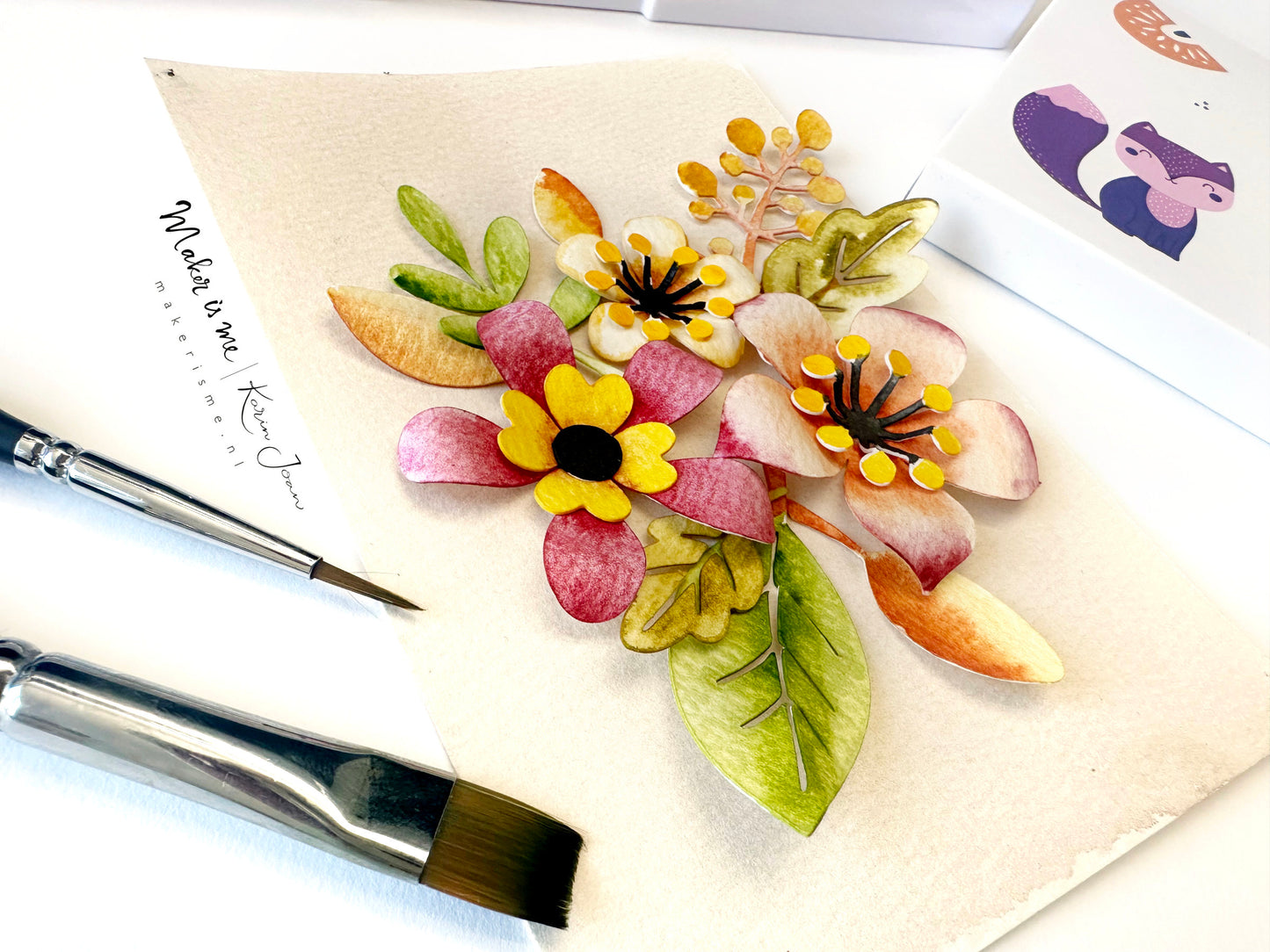 Zaterdag 10-10-2026 - Creaweekend 2026 Workshop - 3D Aquarel Bloemen kaartje of 3D Aquarel Bloemen Deco