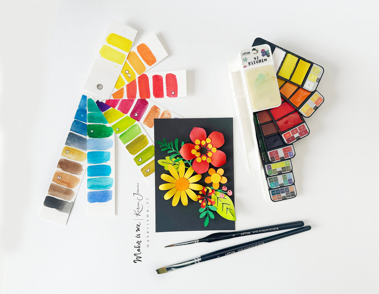 Zaterdag 10-10-2026 - Creaweekend 2026 Workshop - 3D Aquarel Bloemen kaartje of 3D Aquarel Bloemen Deco