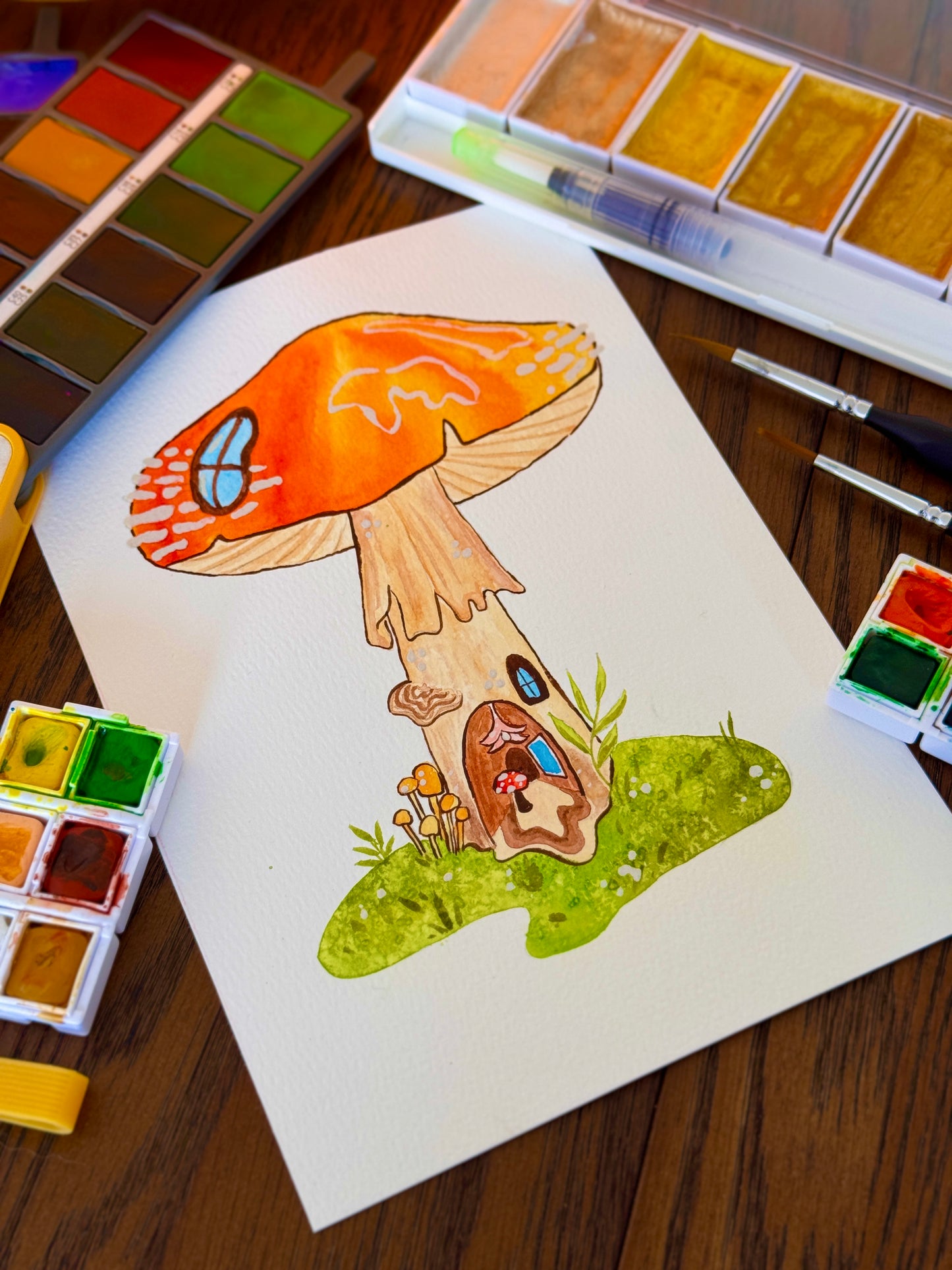 KreaDoe 2026 Workshop – Schilder je eigen sprookjesachtige paddenstoelen huisje met aquarel - StudioRagonda